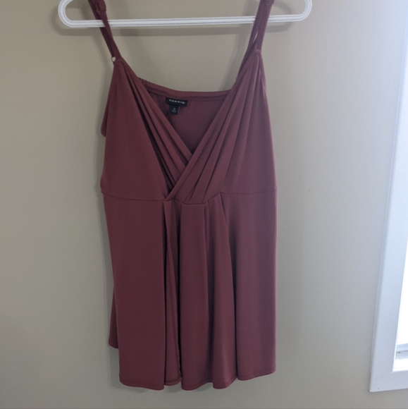 STUDIO KNIT DARK PINK SURPLICE CAMI - Picture 5 of 7